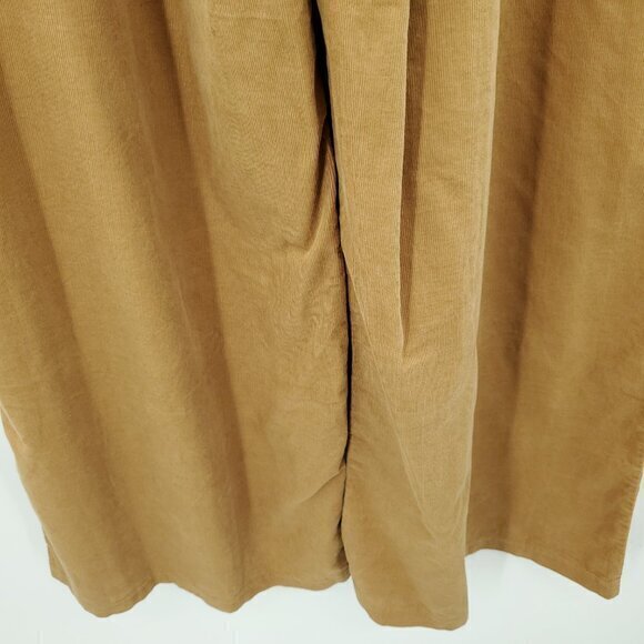 ASOS DESIGN Velvet Dad Pants in Camel 10 Tan Wide Leg Pleated High Rise - Picture 15 of 16
